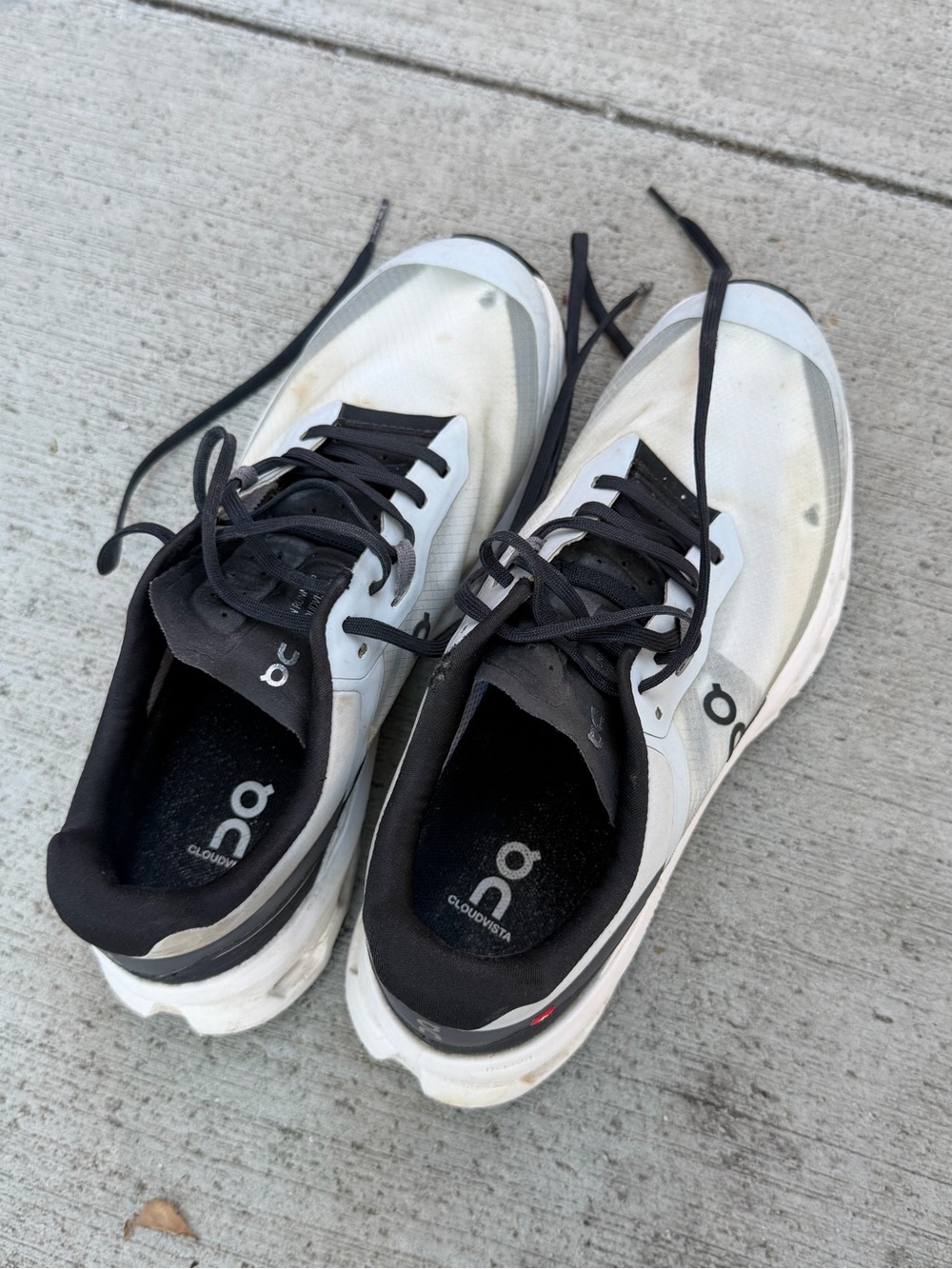 On Running Cloudvista Women's Athletic Shoes — White and Black